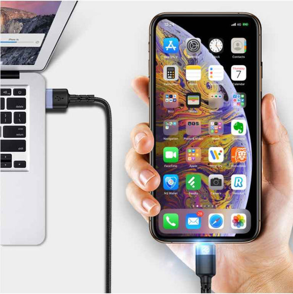 Tellur Data Cable USB to Lightning with LED Light 2m Black