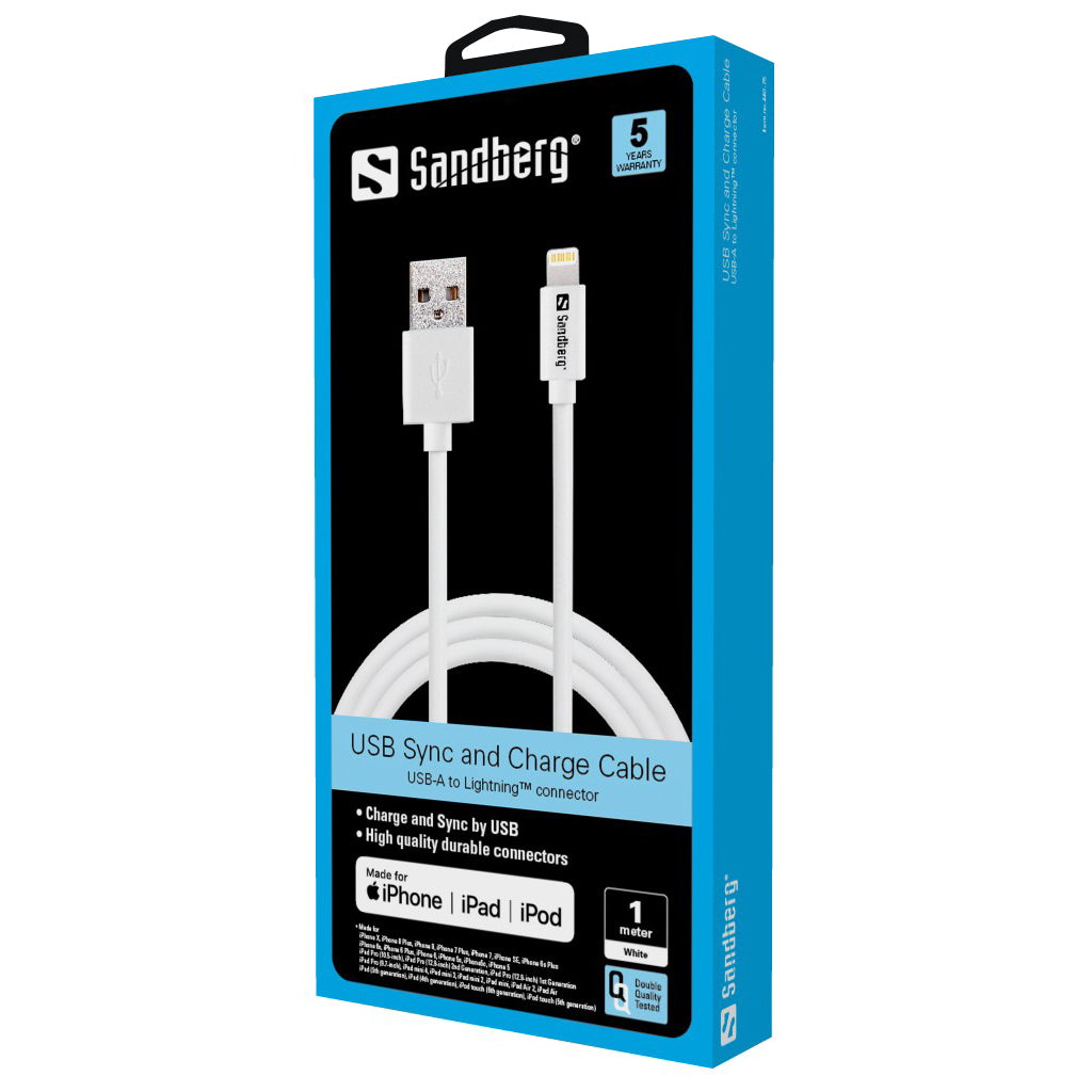 Sandberg 440-75 usb>lightning mfi 1 m blanc