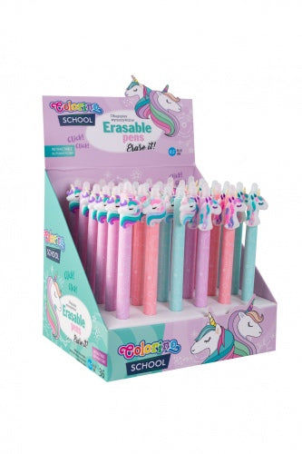Stylo rétractable effaçable Colorino Licorne