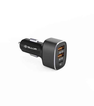 Chargeur de voiture Tellur FCC9, 56 W, 9 A (2XQC 3.0 + PD20 W) noir