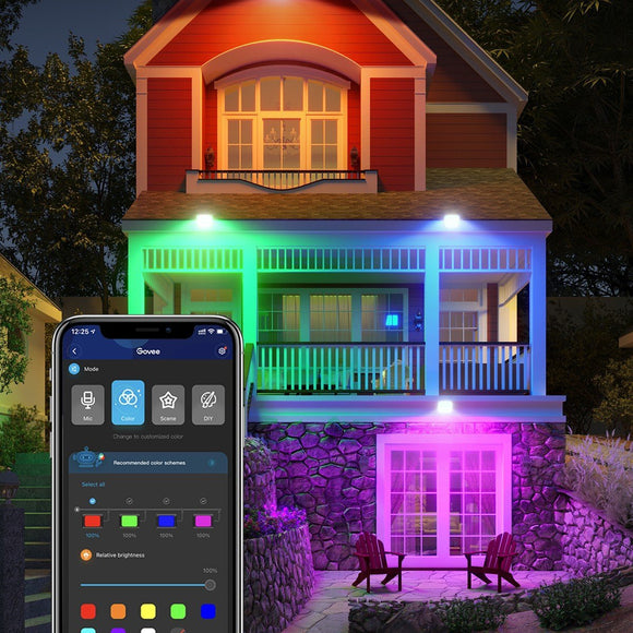 Projecteurs led govee h7060 ; rgbicww ip65 bluetooth wi-fi