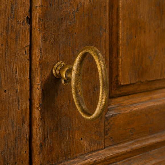 Bouton de meuble - Fausse clé FINE, Finition laiton patiné