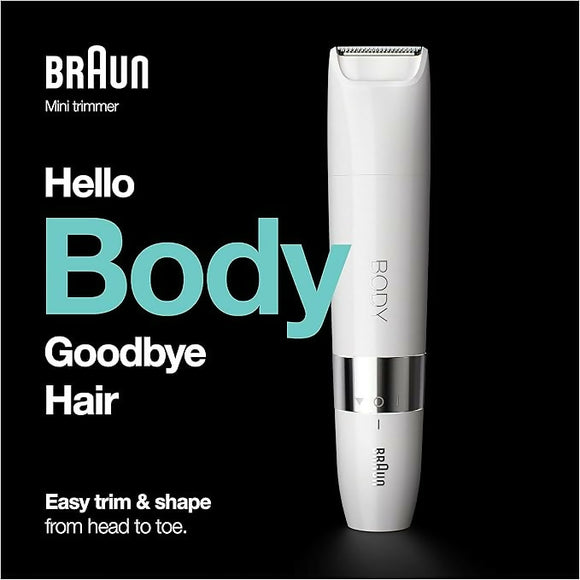 Braun body mini bs1000 - tondeuse corps électrique pour femme et homme blanc