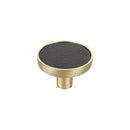 Bouton de meuble LEDER, Finition métal doré et cuir