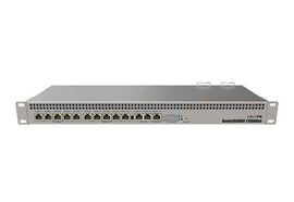 Mikrotik Wired Ethernet Router RB1100x4, 1U Rackmount, Quad core 1.4GHz CPU, 1 GB RAM, 128 MB, 13xGigabit LAN, 1xSerial console port RS232, PCB Temperature and Voltage Monitor, IP20, RouterOS L6 | Wired Ethernet Router | RB1100AHx4 | No Wi-Fi | 10/100/100