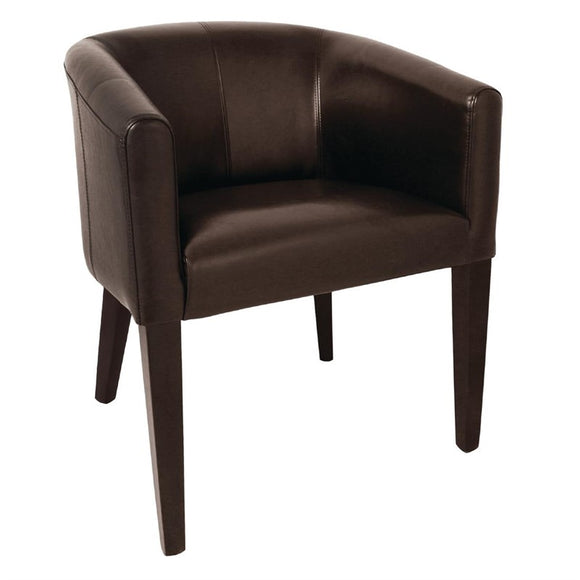 FAUTEUIL EN SIMILI CUIR MARRON FONCÉ - clicktofournisseur.com