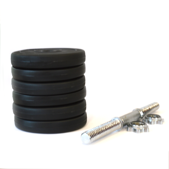 Haltère préfabriquée en ciment Tomaz Sport Start 17,5 kg Barre en acier