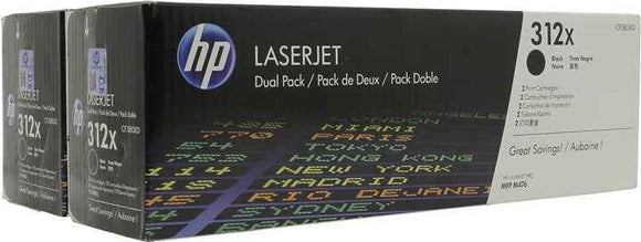 Cartouche de toner HP 312X (CF380XD), lot de 2, noir (8 800 pages)