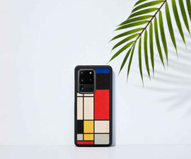 Coque MAN&WOOD pour Galaxy S20 Ultra Mondrian Wood noire