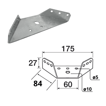 Staffe Angolari per Letto Larghezza 175mm (4 pezzi)