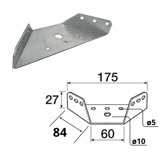 Staffe Angolari per Letto Larghezza 175mm (4 pezzi)