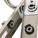 2 poignées de porte sur plaque CHAMBON, Verrou de condamnation pour salle de bain/WC, Finition aluminium nickel mat, Entraxe standard 195 mm-7