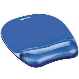 Fellowes | Mouse pad with wrist support CRYSTAL | Mouse pad with wrist pillow | 230 x 202 x 32 mm | Blue