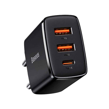 Baseus Travel Charger Compact Quick Charger U+U+C PD3.0, QC 3.0 30W EU Black (CCXJ-E01)