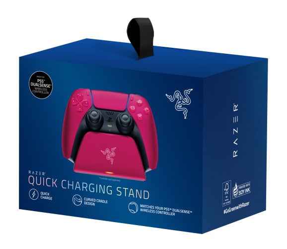 Support de charge rapide Razer RC21-01900300-R3M1 pour manette de jeu PS5, rouge