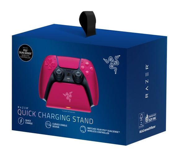 Support de charge rapide Razer RC21-01900300-R3M1 pour manette de jeu PS5, rouge