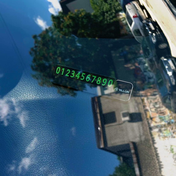 Carte de numéro de téléphone de stationnement temporaire tellur basic en plastique noir