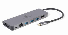 Dokastacija Gembird USB Type-C 5-in-1 multi-port adapter (Hub + HDMI + PD + card reader + LAN)