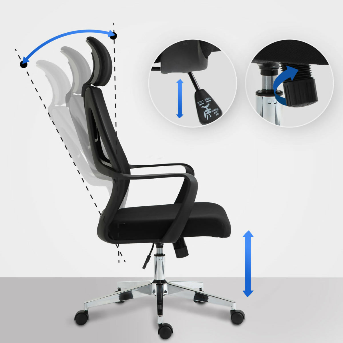 Kanab office chair - Black fabric - 0