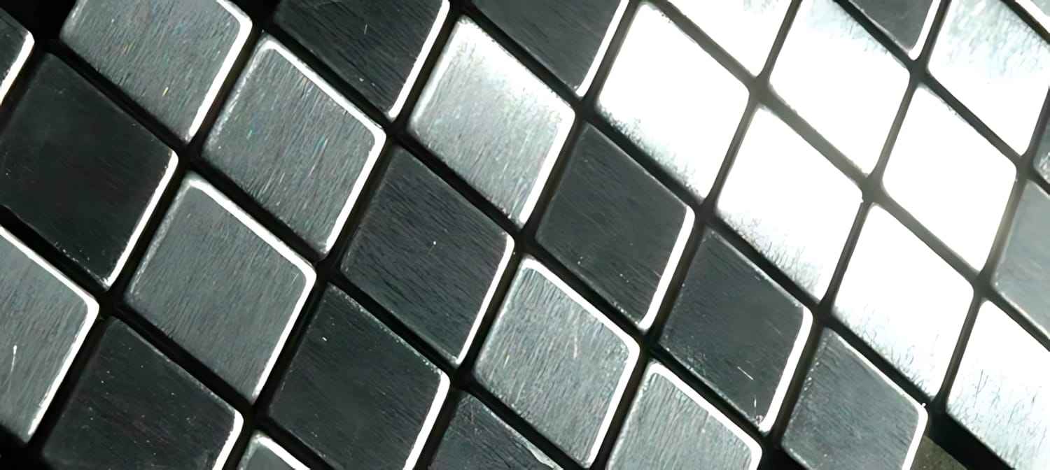 Mosaïque métal massif Carrelage Acier inoxydable Marine brossé gris Grosseur 1,6mm ALLOY Diamond-S-S-MB 0,91 m2