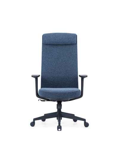 Chaise de bureau ergonomique Up Up Ankara Noir, tissu bleu