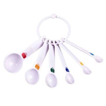 Appetito Plastic Measure Spoons 6pcs (White)