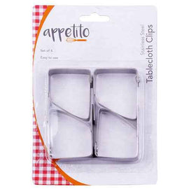 Appetito Stainless Steel Tablecloth Clips (Set of 4)