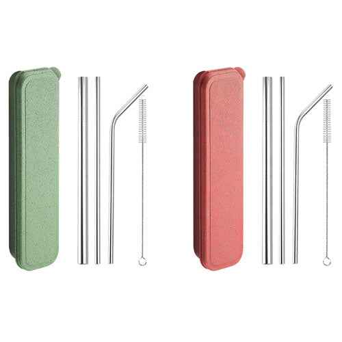 Appetito Stainless Steel Straw Set with Case (1pc Random)