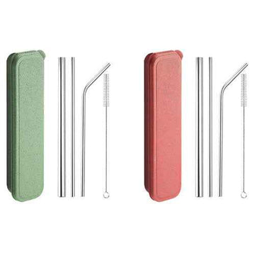Appetito Stainless Steel Straw Set with Case (1pc Random)