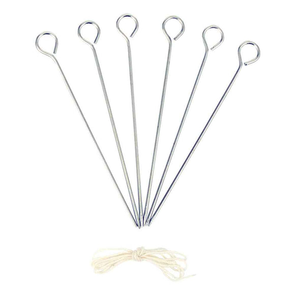 Appetito Stainless Steel Poultry Lacers (Set of 6)