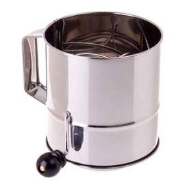 Appetito Stainless Steel 5 Cup Flour Sifter Crank
