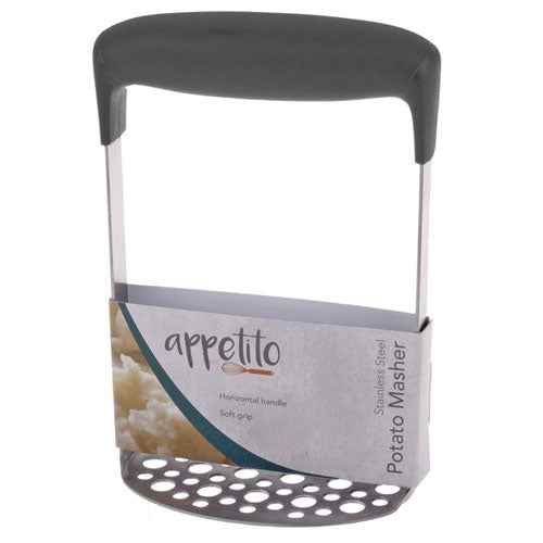 Appetito Potato Masher with Horizontal Soft Grip Handle