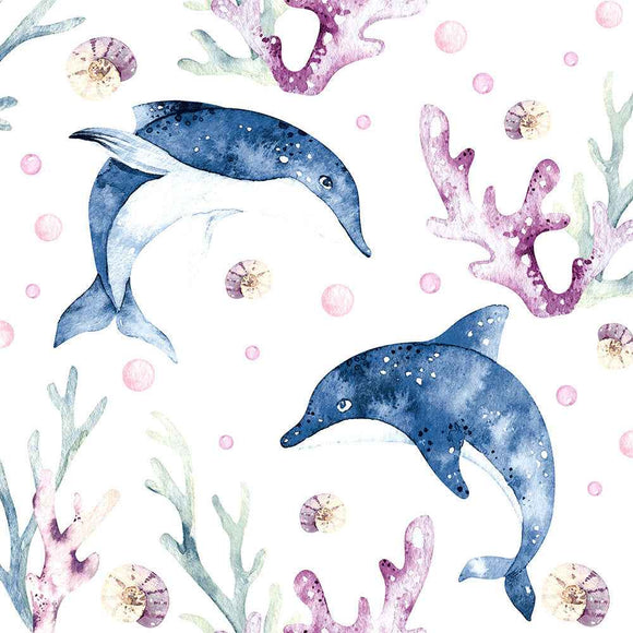Paper+Design Luncheon Napkins (Playing Dolphins)