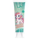 Dentifrice enfant goût fraise Novela pour 3-10 ans, contenu naturel et fluor actif adapté.