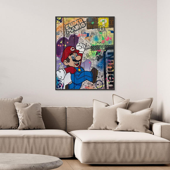 Super Mario impression sur toile de l'œuvre originale de Vincent STREIFF