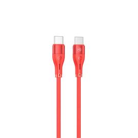 Câble tellur silicone type-c vers type-c pd60w 1 m rouge