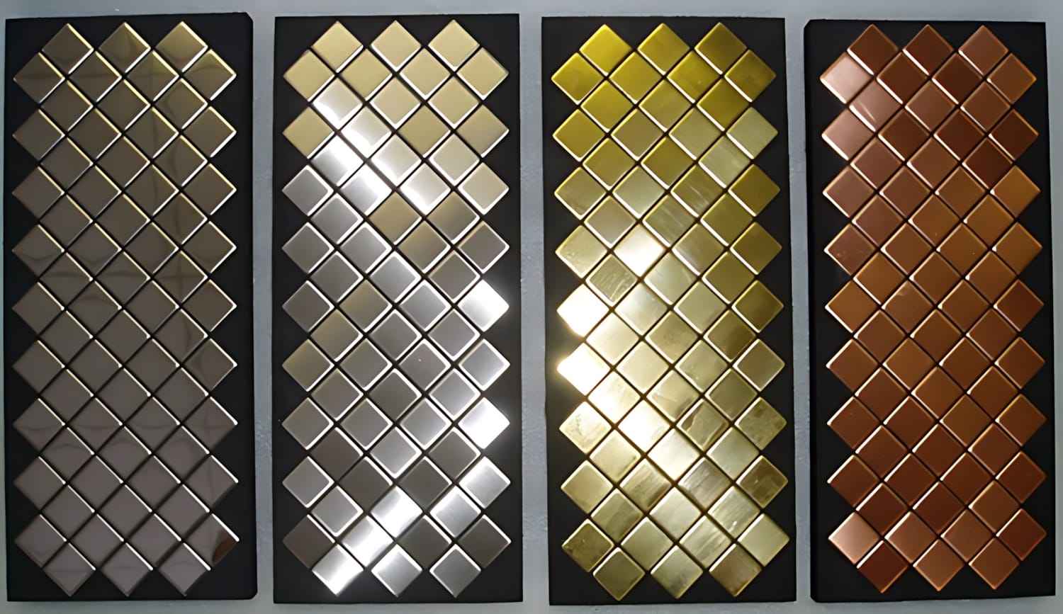 Mosaïque métal massif Carrelage Titane brossé Gold doré Grosseur 1,6mm ALLOY Diamond-Ti-GB 0,91 m2