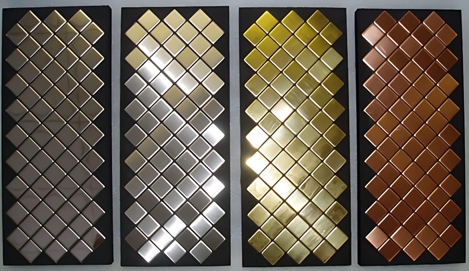 Mosaïque métal massif Carrelage Acier inoxydable miroir gris Grosseur 1,6mm ALLOY Diamond-S-S-M 0,91 m2