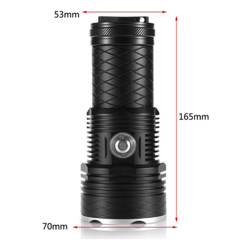 Lampe de plongée tactique 4 LED XHP70, étanche jusqu'à 200 m