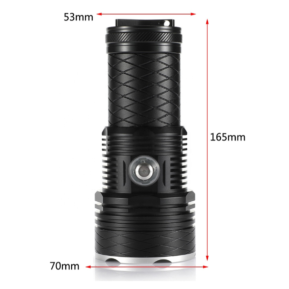 Lampe de plongée tactique 4 LED XHP70, étanche jusqu'à 200 m