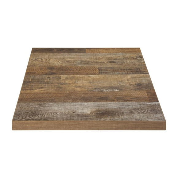 PLATEAU DE TABLE CARRÉ EFFET BOIS VIEILLI 60x60 - clicktofournisseur.com