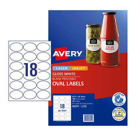 Avery Oval Labls 18Up 10pk