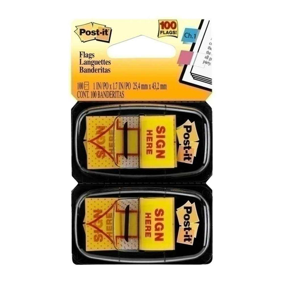 Post-It Yellow Sign Here Flags (25x43mm)