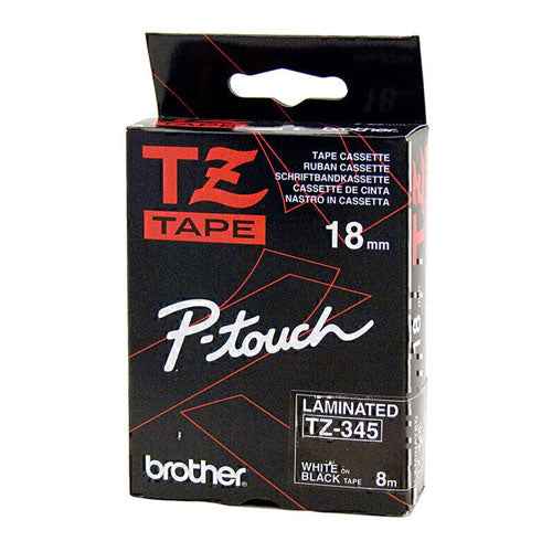 Brother Laminated White on Black Labelling Tape