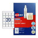 Avery Square Labels 20Up 20pk (Clear)