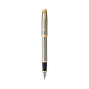 Parker IM Core Brushed Metal Gold Trim Fountain Pen-1