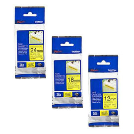 Brother Strong Adhesive Black on Yellw Labelling Tape