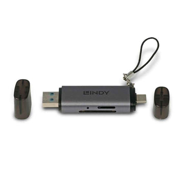 Lindy USB 3.2 Type C & A SD/Micro SD Card Reader