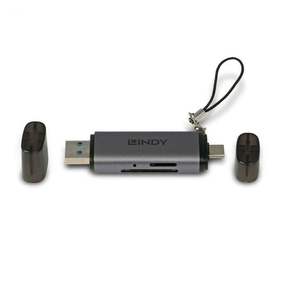 Lindy USB 3.2 Type C & A SD/Micro SD Card Reader
