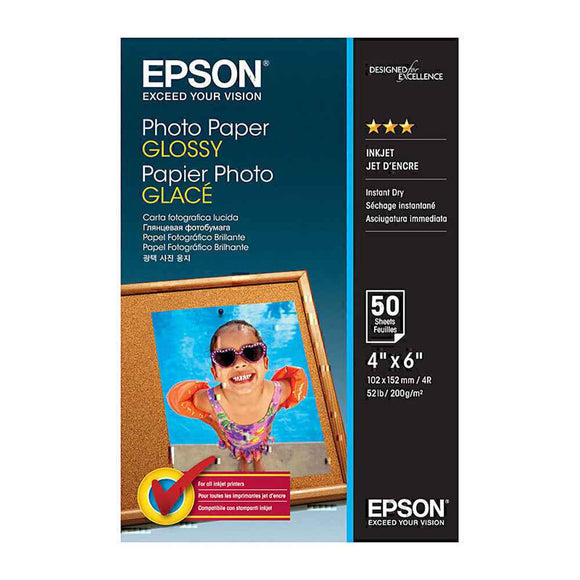 Epson Glossy Photo Paper 50pc (4x6in)